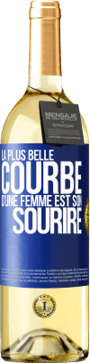 29,95 € Envoi gratuit | Vin blanc Édition WHITE La plus belle courbe d'une femme est son sourire Étiquette Bleue. Étiquette personnalisable Vin jeune Récolte 2024 Verdejo