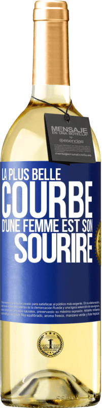 29,95 € Envoi gratuit | Vin blanc Édition WHITE La plus belle courbe d'une femme est son sourire Étiquette Bleue. Étiquette personnalisable Vin jeune Récolte 2024 Verdejo