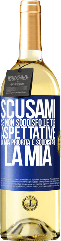 29,95 € Spedizione Gratuita | Vino bianco Edizione WHITE Scusami se non soddisfo le tue aspettative. La mia priorità è soddisfare la mia Etichetta Blu. Etichetta personalizzabile Vino giovane Raccogliere 2024 Verdejo