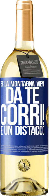 29,95 € Spedizione Gratuita | Vino bianco Edizione WHITE Se la montagna viene da te ... Corri! È un distacco Etichetta Blu. Etichetta personalizzabile Vino giovane Raccogliere 2025 Verdejo