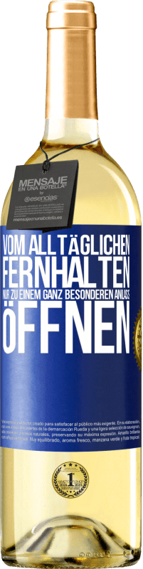 29,95 € Kostenloser Versand | Weißwein WHITE Ausgabe Vom alltäglichen fernhalten. Nur zu einem ganz besonderen Anlass öffnen Blaue Markierung. Anpassbares Etikett Junger Wein Ernte 2024 Verdejo