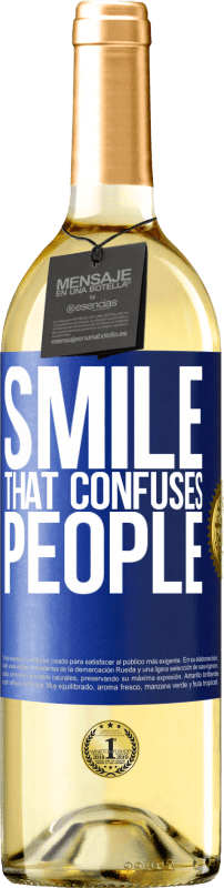 29,95 € 送料無料 | 白ワイン WHITEエディション 笑顔、人を混乱させる 青いタグ. カスタマイズ可能なラベル 若いワイン 収穫 2023 Verdejo