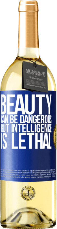 29,95 € Free Shipping | White Wine WHITE Edition Beauty can be dangerous, but intelligence is lethal Blue Label. Customizable label Young wine Harvest 2024 Verdejo