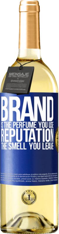 29,95 € 免费送货 | 白葡萄酒 WHITE版 品牌是您使用的香水。声誉，你留下的气味 蓝色标签. 可自定义的标签 青年酒 收成 2023 Verdejo