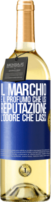 29,95 € Spedizione Gratuita | Vino bianco Edizione WHITE Il marchio è il profumo che usi. Reputazione, l'odore che lasci Etichetta Blu. Etichetta personalizzabile Vino giovane Raccogliere 2024 Verdejo