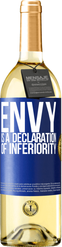 29,95 € Free Shipping | White Wine WHITE Edition Envy is a declaration of inferiority Blue Label. Customizable label Young wine Harvest 2024 Verdejo