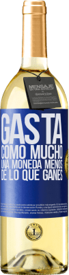 29,95 € Envío gratis | Vino Blanco Edición WHITE Gasta, como mucho, una moneda menos de lo que ganes Etiqueta Azul. Etiqueta personalizable Vino joven Cosecha 2024 Verdejo