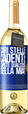 29,95 € Spedizione Gratuita | Vino bianco Edizione WHITE Cari stelle cadenti: sapete qualcosa della mia? Etichetta Blu. Etichetta personalizzabile Vino giovane Raccogliere 2024 Verdejo