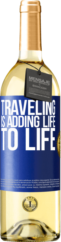 29,95 € Free Shipping | White Wine WHITE Edition Traveling is adding life to life Blue Label. Customizable label Young wine Harvest 2024 Verdejo