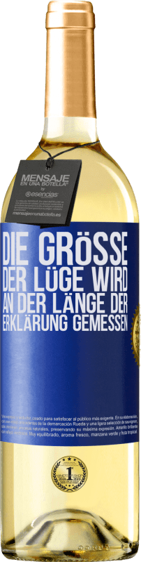 29,95 € Kostenloser Versand | Weißwein WHITE Ausgabe Die Größe der Lüge wird an der Länge der Erklärung gemessen Blaue Markierung. Anpassbares Etikett Junger Wein Ernte 2025 Verdejo