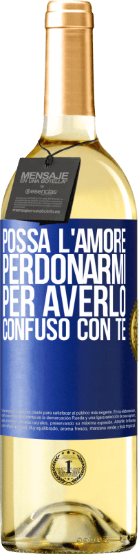 29,95 € Spedizione Gratuita | Vino bianco Edizione WHITE Possa l'amore perdonarmi per averlo confuso con te Etichetta Blu. Etichetta personalizzabile Vino giovane Raccogliere 2024 Verdejo