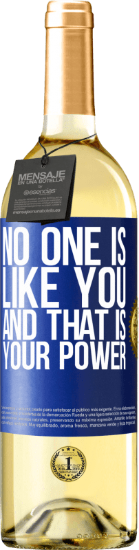 29,95 € Free Shipping | White Wine WHITE Edition No one is like you, and that is your power Blue Label. Customizable label Young wine Harvest 2024 Verdejo