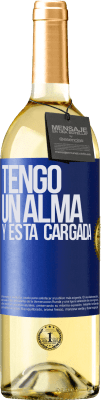 29,95 € Envío gratis | Vino Blanco Edición WHITE Tengo un alma y está cargada Etiqueta Azul. Etiqueta personalizable Vino joven Cosecha 2023 Verdejo