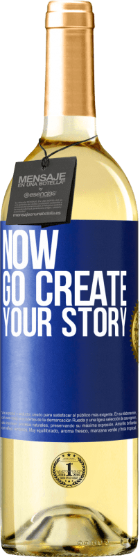29,95 € 送料無料 | 白ワイン WHITEエディション Now, go create your story 青いタグ. カスタマイズ可能なラベル 若いワイン 収穫 2025 Verdejo