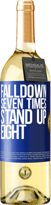 29,95 € 送料無料 | 白ワイン WHITEエディション Falldown seven times. Stand up eight 青いタグ. カスタマイズ可能なラベル 若いワイン 収穫 2024 Verdejo