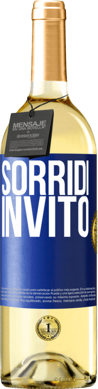 29,95 € Spedizione Gratuita | Vino bianco Edizione WHITE Sorridi, invito Etichetta Blu. Etichetta personalizzabile Vino giovane Raccogliere 2023 Verdejo