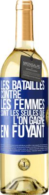 29,95 € Envoi gratuit | Vin blanc Édition WHITE Les batailles contre les femmes sont les seules que l'on gagne en fuyant Étiquette Bleue. Étiquette personnalisable Vin jeune Récolte 2024 Verdejo