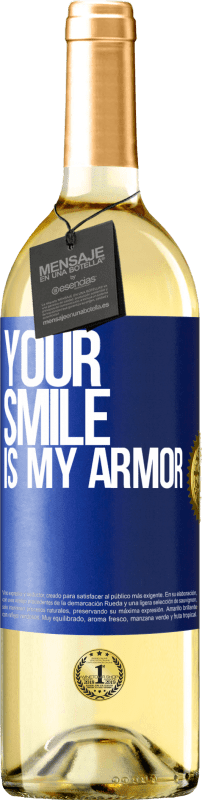 29,95 € Бесплатная доставка | Белое вино Издание WHITE Твоя улыбка - моя броня Синяя метка. Настраиваемая этикетка Молодое вино Урожай 2023 Verdejo