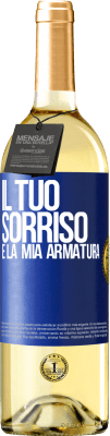 29,95 € Spedizione Gratuita | Vino bianco Edizione WHITE Il tuo sorriso è la mia armatura Etichetta Blu. Etichetta personalizzabile Vino giovane Raccogliere 2024 Verdejo