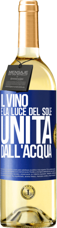 29,95 € Spedizione Gratuita | Vino bianco Edizione WHITE Il vino è la luce del sole, unita dall'acqua Etichetta Blu. Etichetta personalizzabile Vino giovane Raccogliere 2025 Verdejo