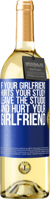29,95 € Free Shipping | White Wine WHITE Edition If your girlfriend hurts your study, leave the studio and hurt your girlfriend Blue Label. Customizable label Young wine Harvest 2025 Verdejo