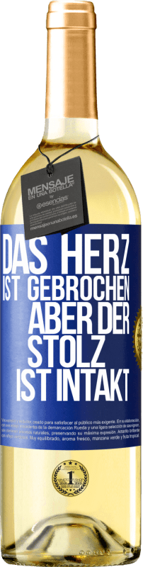 29,95 € Kostenloser Versand | Weißwein WHITE Ausgabe Das Herz ist gebrochen. Aber der Stolz ist intakt Blaue Markierung. Anpassbares Etikett Junger Wein Ernte 2024 Verdejo