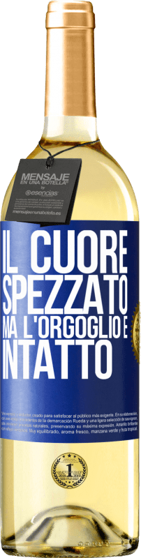 29,95 € Spedizione Gratuita | Vino bianco Edizione WHITE Il cuore spezzato Ma l'orgoglio è intatto Etichetta Blu. Etichetta personalizzabile Vino giovane Raccogliere 2024 Verdejo