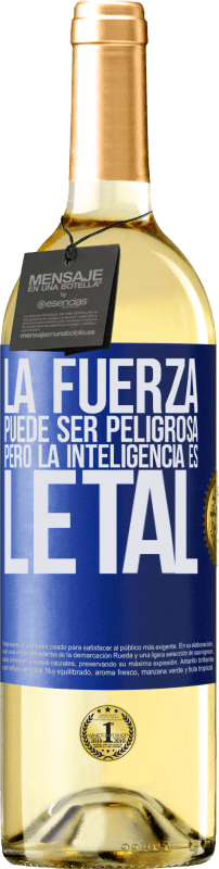 29,95 € Envío gratis | Vino Blanco Edición WHITE La fuerza puede ser peligrosa, pero la inteligencia es letal Etiqueta Azul. Etiqueta personalizable Vino joven Cosecha 2024 Verdejo