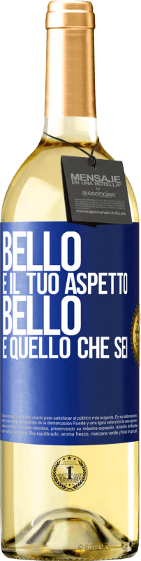 29,95 € Spedizione Gratuita | Vino bianco Edizione WHITE Bello è il tuo aspetto, bello è quello che sei Etichetta Blu. Etichetta personalizzabile Vino giovane Raccogliere 2024 Verdejo