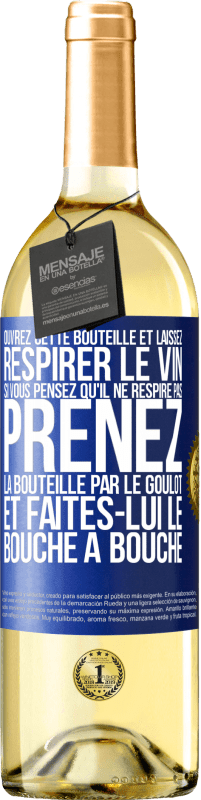 29,95 € Envoi gratuit | Vin blanc Édition WHITE Ouvrez cette bouteille et laissez respirer le vin. Si vous pensez qu'il ne respire pas prenez la bouteille par le goulot et fait Étiquette Bleue. Étiquette personnalisable Vin jeune Récolte 2024 Verdejo