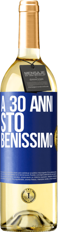 29,95 € Spedizione Gratuita | Vino bianco Edizione WHITE A 30 anni, sto benissimo Etichetta Blu. Etichetta personalizzabile Vino giovane Raccogliere 2024 Verdejo