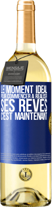 29,95 € Envoi gratuit | Vin blanc Édition WHITE Le moment idéal pour commencer à réaliser ses rêves c'est maintenant Étiquette Bleue. Étiquette personnalisable Vin jeune Récolte 2024 Verdejo