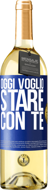 29,95 € Spedizione Gratuita | Vino bianco Edizione WHITE Oggi voglio stare con te Etichetta Blu. Etichetta personalizzabile Vino giovane Raccogliere 2025 Verdejo