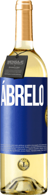 29,95 € Envío gratis | Vino Blanco Edición WHITE Ábrelo Etiqueta Azul. Etiqueta personalizable Vino joven Cosecha 2024 Verdejo