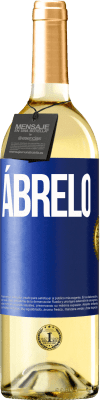 29,95 € Envío gratis | Vino Blanco Edición WHITE Ábrelo Etiqueta Azul. Etiqueta personalizable Vino joven Cosecha 2025 Verdejo