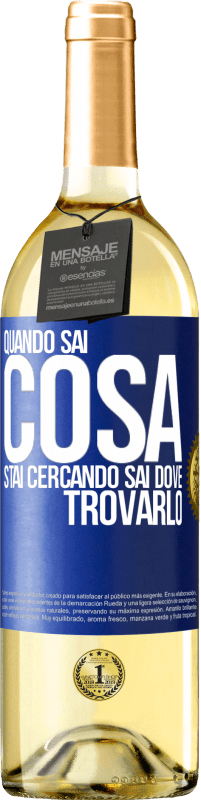 29,95 € Spedizione Gratuita | Vino bianco Edizione WHITE Quando sai cosa stai cercando, sai dove trovarlo Etichetta Blu. Etichetta personalizzabile Vino giovane Raccogliere 2023 Verdejo