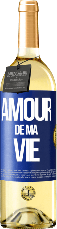 29,95 € Envoi gratuit | Vin blanc Édition WHITE Amour de ma vie Étiquette Bleue. Étiquette personnalisable Vin jeune Récolte 2024 Verdejo