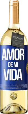 29,95 € Envío gratis | Vino Blanco Edición WHITE Amor de mi vida Etiqueta Azul. Etiqueta personalizable Vino joven Cosecha 2025 Verdejo