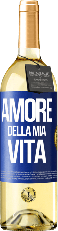 29,95 € Spedizione Gratuita | Vino bianco Edizione WHITE Amore della mia vita Etichetta Blu. Etichetta personalizzabile Vino giovane Raccogliere 2025 Verdejo