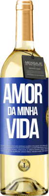 29,95 € Envio grátis | Vinho branco Edição WHITE Amor da minha vida Etiqueta Azul. Etiqueta personalizável Vinho jovem Colheita 2023 Verdejo