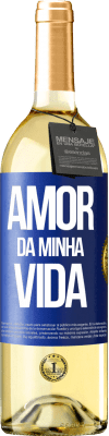 29,95 € Envio grátis | Vinho branco Edição WHITE Amor da minha vida Etiqueta Azul. Etiqueta personalizável Vinho jovem Colheita 2025 Verdejo