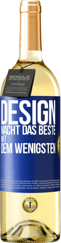 29,95 € Kostenloser Versand | Weißwein WHITE Ausgabe Design macht das Beste mit dem Wenigsten Blaue Markierung. Anpassbares Etikett Junger Wein Ernte 2023 Verdejo