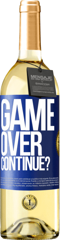 29,95 € Envío gratis | Vino Blanco Edición WHITE GAME OVER. Continue? Etiqueta Azul. Etiqueta personalizable Vino joven Cosecha 2024 Verdejo