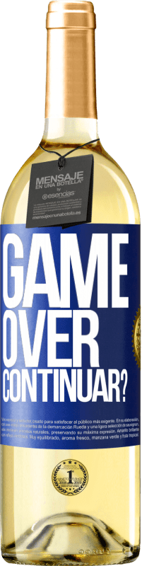 29,95 € Envio grátis | Vinho branco Edição WHITE GAME OVER. Continuar? Etiqueta Azul. Etiqueta personalizável Vinho jovem Colheita 2023 Verdejo