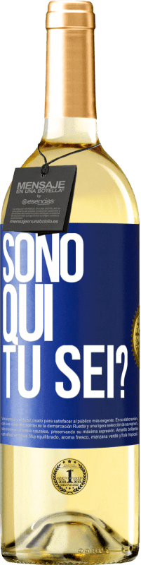 29,95 € Spedizione Gratuita | Vino bianco Edizione WHITE Sono qui. Tu sei? Etichetta Blu. Etichetta personalizzabile Vino giovane Raccogliere 2023 Verdejo