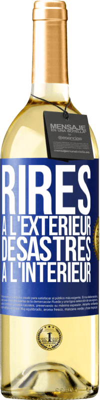 29,95 € Envoi gratuit | Vin blanc Édition WHITE Rires à l'extérieur, désastres à l'intérieur Étiquette Bleue. Étiquette personnalisable Vin jeune Récolte 2023 Verdejo