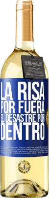 29,95 € Envío gratis | Vino Blanco Edición WHITE La risa por fuera, el desastre por dentro Etiqueta Azul. Etiqueta personalizable Vino joven Cosecha 2023 Verdejo