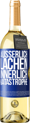 29,95 € Kostenloser Versand | Weißwein WHITE Ausgabe Äußerlich Lachen, innerlich Katastrophe Blaue Markierung. Anpassbares Etikett Junger Wein Ernte 2025 Verdejo