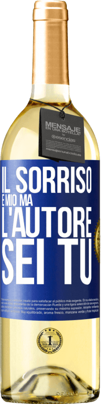 29,95 € Spedizione Gratuita | Vino bianco Edizione WHITE Il sorriso è mio, ma l'autore sei tu Etichetta Blu. Etichetta personalizzabile Vino giovane Raccogliere 2023 Verdejo