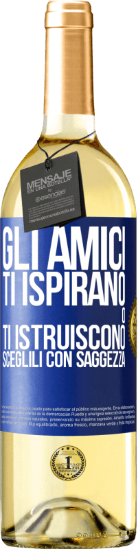 29,95 € Spedizione Gratuita | Vino bianco Edizione WHITE Gli amici ti ispirano o ti istruiscono. Sceglili con saggezza Etichetta Blu. Etichetta personalizzabile Vino giovane Raccogliere 2024 Verdejo